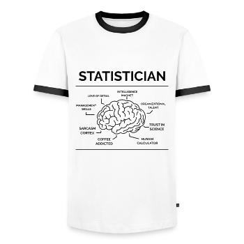 Statistician Mathematician - Men's Ringer Shirt - white/black - Front - AI Model Female 172 light (172cm) & AI Model Male 178 dark (178cm)