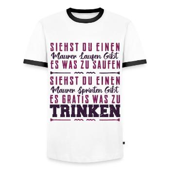 Maurer Tshirt Maurermeister - Männer Kontrast-T-Shirt - Weiß/Schwarz - Vorne - AI Model Female 172 light (172cm) & AI Model Male 178 dark (178cm)