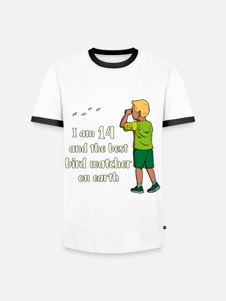 I'm 14 - Boy Birdwatching - Men's Ringer Shirt - white/black