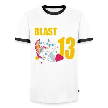I'm 13 Astronaut Lover Spaceship Happy - Men's Ringer Shirt - white/black - Front - AI Model Female 172 light (172cm) & AI Model Male 178 dark (178cm)