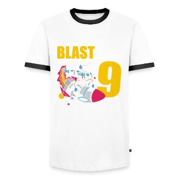 I'm 9 Astronaut Lover Spaceship Happy Birthday - Men's Ringer Shirt - white/black - Front - AI Model Female 172 light (172cm) & AI Model Male 178 dark (178cm)