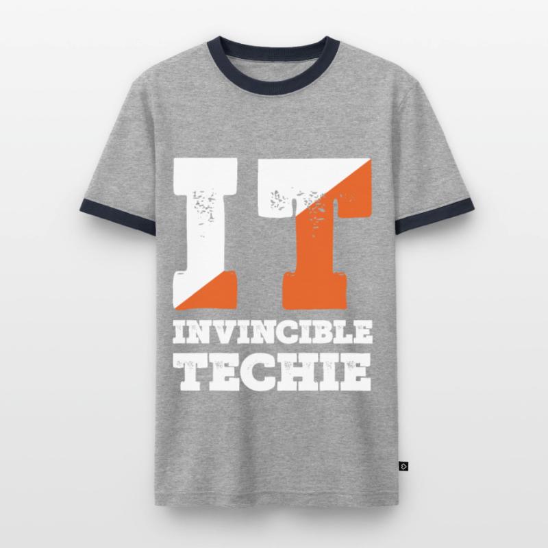Invincible Techie Computer Programmer Tech Men's Ringer Shirt