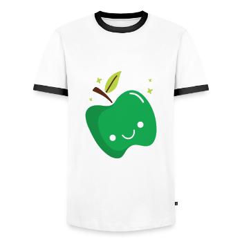 How do you like them? Apples Fruit Apple eater - Men's Ringer Shirt - white/black - Front - AI Model Female 172 light (172cm) & AI Model Male 178 dark (178cm)