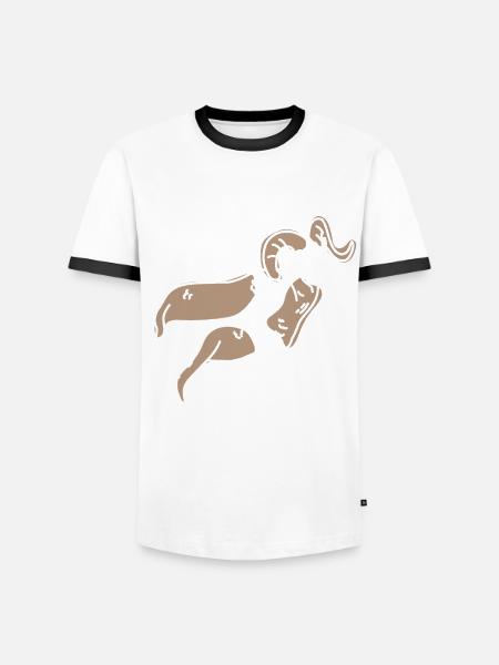 Ziegenflüsterer Nutztier Ziegenzüchter Vieh - Männer Kontrast-T-Shirt - Weiß/Schwarz