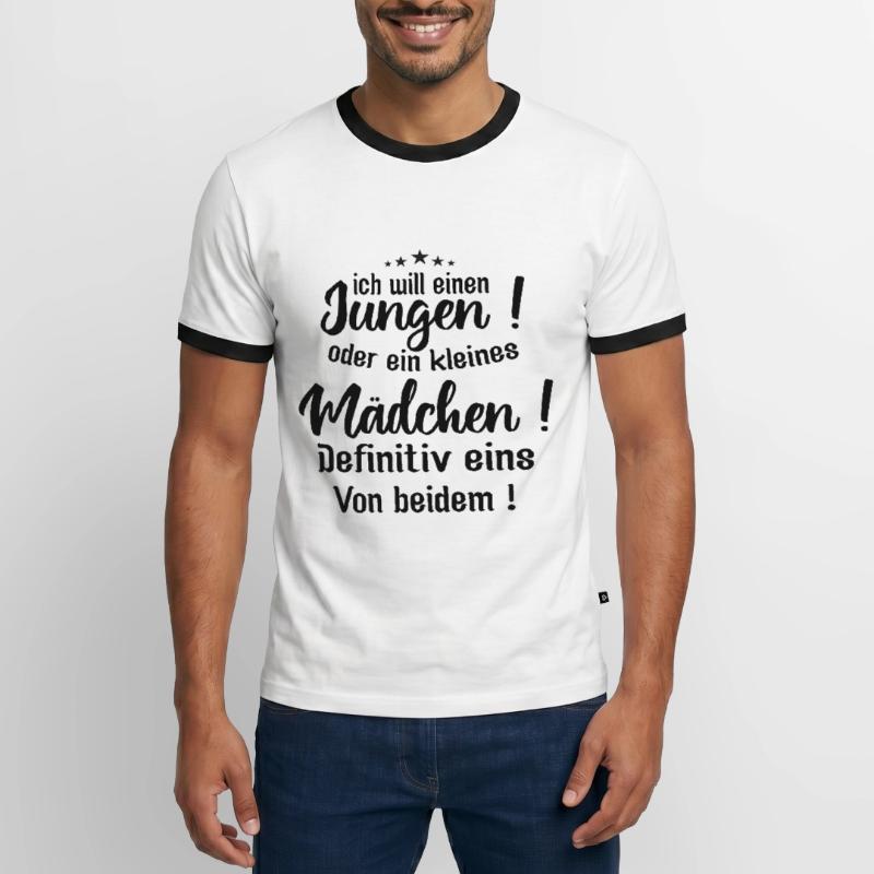 Kleiner Junge | ich will einen jungen oder ein Männer Kontrast-T-Shirt