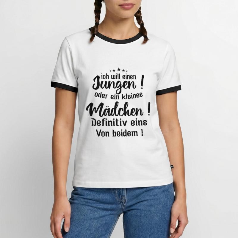 Kleiner Junge | ich will einen jungen oder ein Männer Kontrast-T-Shirt