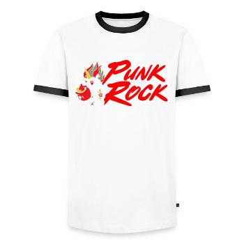 Punk Rock Musician Instrumentalist Emo Punk Music - Men's Ringer Shirt - white/black - Front - AI Model Female 172 light (172cm) & AI Model Male 178 dark (178cm)