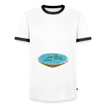 Es Ist Flat Bro Conspiracy Theory Flat Earth - Männer Kontrast-T-Shirt - Weiß/Schwarz - Vorne - AI Model Female 172 light (172cm) & AI Model Male 178 dark (178cm)