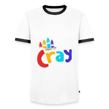 Meinen Cray Auf Crayon Color Artist Art Teacher - Männer Kontrast-T-Shirt - Weiß/Schwarz - Vorne - AI Model Female 172 light (172cm) & AI Model Male 178 dark (178cm)