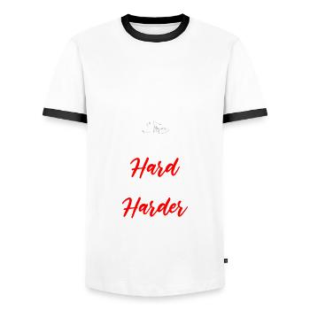 Alhamdulillah Islam Religion Ramadan Muslim - Men's Ringer Shirt - white/black - Front - AI Model Female 172 light (172cm) & AI Model Male 178 dark (178cm)