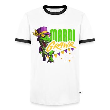 Mardi Grawr Mardi Gras Shenanigan Beans - T-shirt contrasté Homme - blanc/noir - Devant - AI Model Female 172 light (172cm) & AI Model Male 178 dark (178cm)