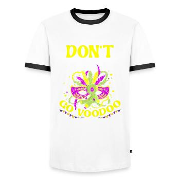 Don't let me go voodoo at your carnival - Men's Ringer Shirt - white/black - Front - AI Model Female 172 light (172cm) & AI Model Male 178 dark (178cm)