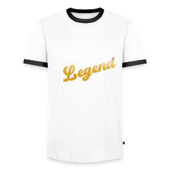 Karaoke Legend Singer Voice Coach Singing - Men's Ringer Shirt - white/black - Front - AI Model Female 172 light (172cm) & AI Model Male 178 dark (178cm)
