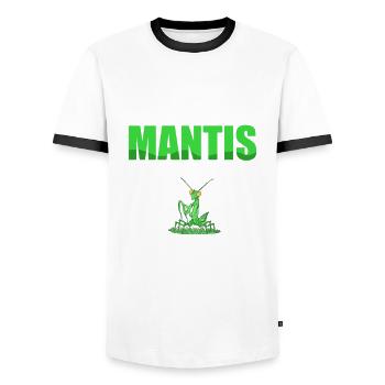 Insect lover entomologist praying mantis - Men's Ringer Shirt - white/black - Front - AI Model Female 172 light (172cm) & AI Model Male 178 dark (178cm)