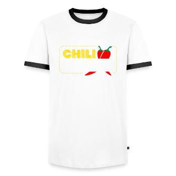 Chili Master Spicy Food Flavor Chili-liebhaber - Männer Kontrast-T-Shirt - Weiß/Schwarz - Vorne - AI Model Female 172 light (172cm) & AI Model Male 178 dark (178cm)