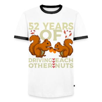 50e mariage 50 ans mariés se marier - T-shirt contrasté Homme - blanc/noir - Devant - AI Model Female 172 light (172cm) & AI Model Male 178 dark (178cm)