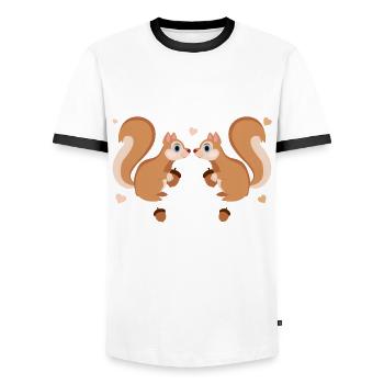 50e mariage 50 ans mariés se marier - T-shirt contrasté Homme - blanc/noir - Devant - AI Model Female 172 light (172cm) & AI Model Male 178 dark (178cm)