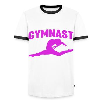 8 Jahre Alte Gymnast Athlet Geburtstags Kind - Männer Kontrast-T-Shirt - Weiß/Schwarz - Vorne - AI Model Female 172 light (172cm) & AI Model Male 178 dark (178cm)