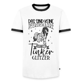 Tinker Glitzer - Das sind keine Pferdehaare - Männer Kontrast-T-Shirt - Weiß/Schwarz - Vorne - AI Model Female 172 light (172cm) & AI Model Male 178 dark (178cm)