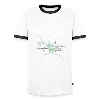 Atheistische Gottesanbeterin Betet Nicht Insekten - Männer Kontrast-T-Shirt - Weiß/Schwarz - Vorne - AI Model Female 172 light (172cm) & AI Model Male 178 dark (178cm)