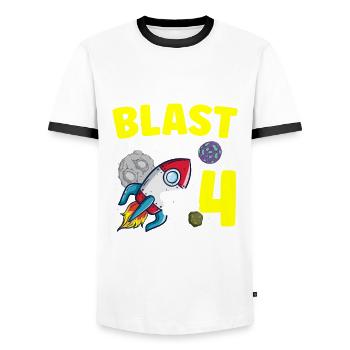 Ich Bin 4 Science Future Scientist Happy Birthday - Männer Kontrast-T-Shirt - Weiß/Schwarz - Vorne - AI Model Female 172 light (172cm) & AI Model Male 178 dark (178cm)