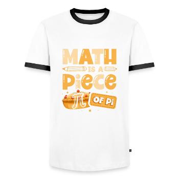 Math is a piece of pi math teacher mathematician - Men's Ringer Shirt - white/black - Front - AI Model Female 172 light (172cm) & AI Model Male 178 dark (178cm)