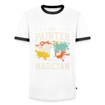 Ich Bin Ein Maler, Kein Zauberer-job Hausmalerei - Männer Kontrast-T-Shirt - Weiß/Schwarz - Vorne - AI Model Female 172 light (172cm) & AI Model Male 178 dark (178cm)