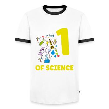 Es Ist Mein 1-jähriger - Männer Kontrast-T-Shirt - Weiß/Schwarz - Vorne - AI Model Female 172 light (172cm) & AI Model Male 178 dark (178cm)