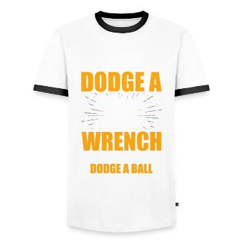 Quand vous esquivez une clé à molette - T-shirt contrasté Homme - blanc/noir - Devant - AI Model Female 172 light (172cm) & AI Model Male 178 dark (178cm)
