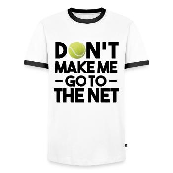 Joueur de tennis Entraînement sportif - T-shirt contrasté Homme - blanc/noir - Devant - AI Model Female 172 light (172cm) & AI Model Male 178 dark (178cm)