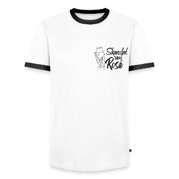 Skandal Um Rosé Rosewein Roseschorle - Männer Kontrast-T-Shirt - Weiß/Schwarz - Vorne - AI Model Female 172 light (172cm) & AI Model Male 178 dark (178cm)