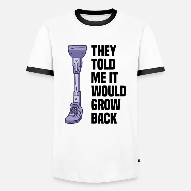 Leg prosthesis amputation - Men's Ringer Shirt - white/black