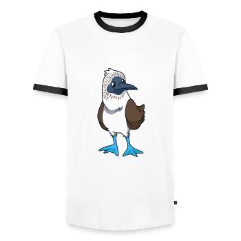 Kawaii Blue-footed - Men's Ringer Shirt - white/black - Front - AI Model Female 172 light (172cm) & AI Model Male 178 dark (178cm)