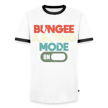 Bungee-jumping-modus Auf Bungee-jumper-adrenalin - Männer Kontrast-T-Shirt - Weiß/Schwarz - Vorne - AI Model Female 172 light (172cm) & AI Model Male 178 dark (178cm)