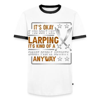Larp Larper Larping Live Action Jeu de rôle - T-shirt contrasté Homme - blanc/noir - Devant - AI Model Female 172 light (172cm) & AI Model Male 178 dark (178cm)