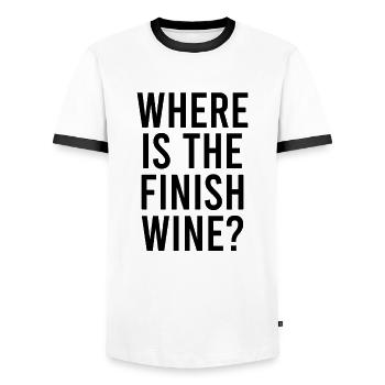 Jogging Running Sports Hobby - Men's Ringer Shirt - white/black - Front - AI Model Female 172 light (172cm) & AI Model Male 178 dark (178cm)