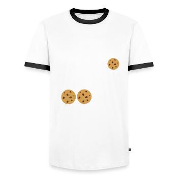 Comme Mon Ordi J'accepte Les Cookies Humour Geek - T-shirt contrasté Homme - blanc/noir - Devant - AI Model Female 172 light (172cm) & AI Model Male 178 dark (178cm)