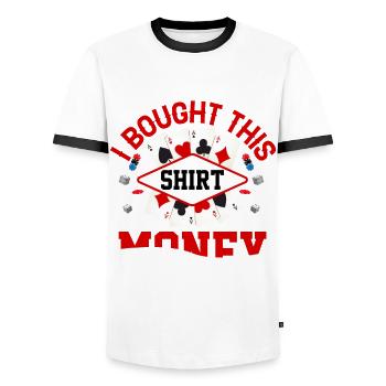 Kartenspiel Kartenspieler Pokern - Männer Kontrast-T-Shirt - Weiß/Schwarz - Vorne - AI Model Female 172 light (172cm) & AI Model Male 178 dark (178cm)