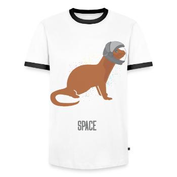 Sonnensystem Otter Weltraum Astronaut Otter - Männer Kontrast-T-Shirt - Weiß/Schwarz - Vorne - AI Model Female 172 light (172cm) & AI Model Male 178 dark (178cm)