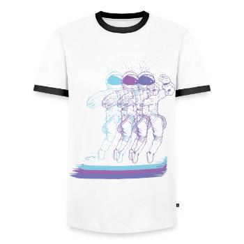 Solar System Multiple Space Astronaut - Men's Ringer Shirt - white/black - Front - AI Model Female 172 light (172cm) & AI Model Male 178 dark (178cm)