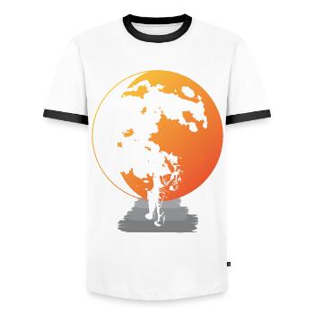 Astronaute du système solaire Planète Terre - T-shirt contrasté Homme - blanc/noir - Devant - AI Model Female 172 light (172cm) & AI Model Male 178 dark (178cm)