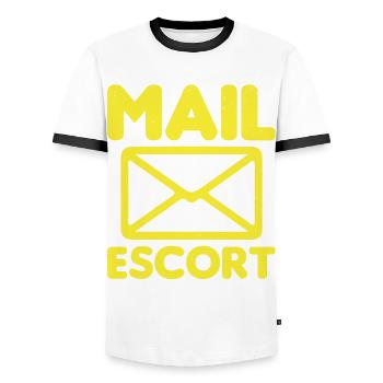 Postman Postal service provider Postman - Men's Ringer Shirt - white/black - Front - AI Model Female 172 light (172cm) & AI Model Male 178 dark (178cm)