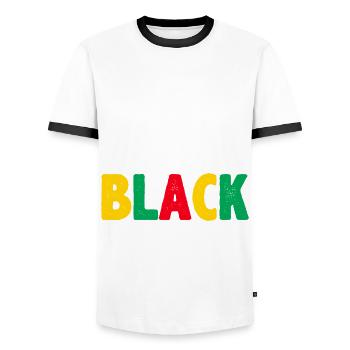 Black Woman African American Pride - Männer Kontrast-T-Shirt - Weiß/Schwarz - Vorne - AI Model Female 172 light (172cm) & AI Model Male 178 dark (178cm)