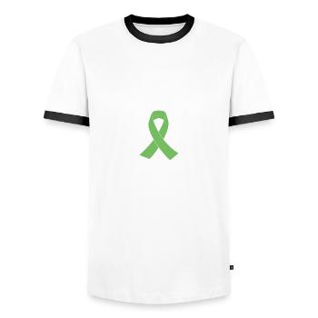 Proud mother of cerebral palsy Hero CP - Men's Ringer Shirt - white/black - Front - AI Model Female 172 light (172cm) & AI Model Male 178 dark (178cm)