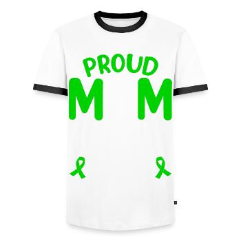 Proud mother of cerebral palsy Hero CP - Men's Ringer Shirt - white/black - Front - AI Model Female 172 light (172cm) & AI Model Male 178 dark (178cm)
