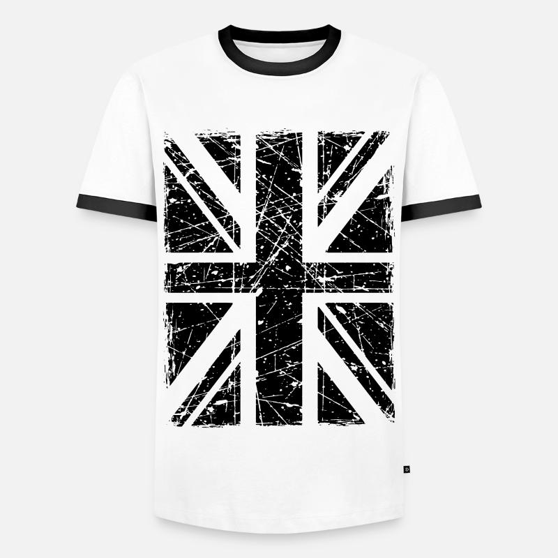 Union Jack - Men's Ringer Shirt - white/black
