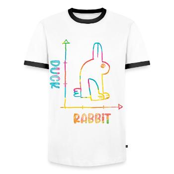 Rabbit Owner Animal Rabbit Lover Rabbit Rabbit - Men's Ringer Shirt - white/black - Front - AI Model Female 172 light (172cm) & AI Model Male 178 dark (178cm)