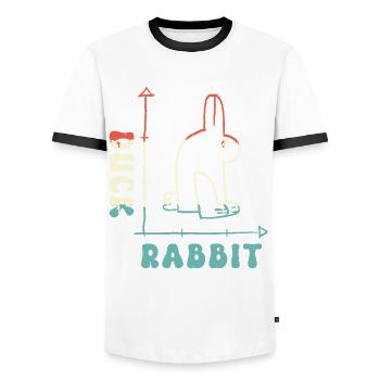Rabbit Owner Animal Rabbit Lover Rabbit Rabbit - Men's Ringer Shirt - white/black - Front - AI Model Female 172 light (172cm) & AI Model Male 178 dark (178cm)