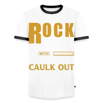Conception de construction pour hommes Papa Ouvrier de la construction - T-shirt contrasté Homme - blanc/noir - Devant - AI Model Female 172 light (172cm) & AI Model Male 178 dark (178cm)
