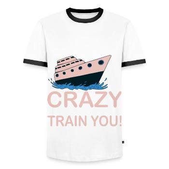 You don't have to be crazy about a cruise ship - Men's Ringer Shirt - white/black - Front - AI Model Female 172 light (172cm) & AI Model Male 178 dark (178cm)